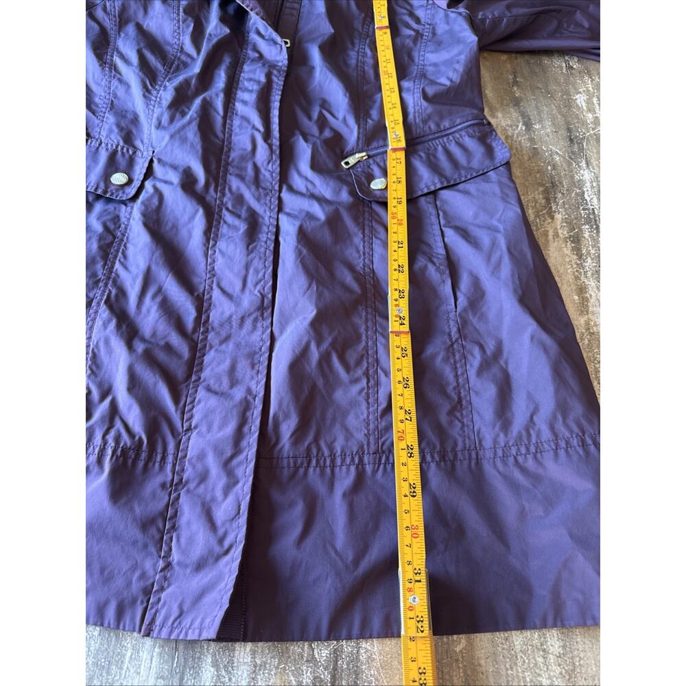 Cole Haan Signature Rain Jacket Womens Petite L Maroon Packable Lightweight EC - Picture 6 of 8